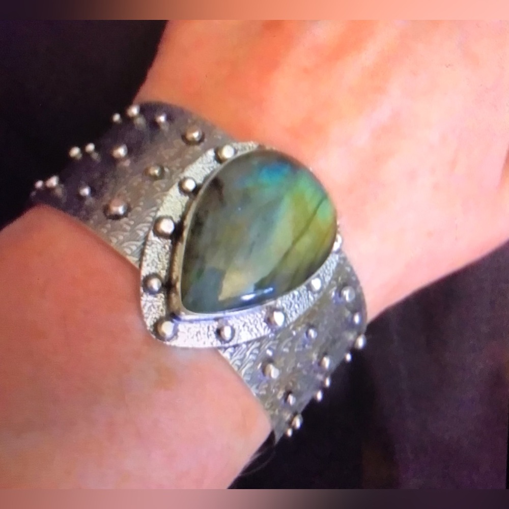 Labradorite 925 Sterling Silver Cuff Bracelet